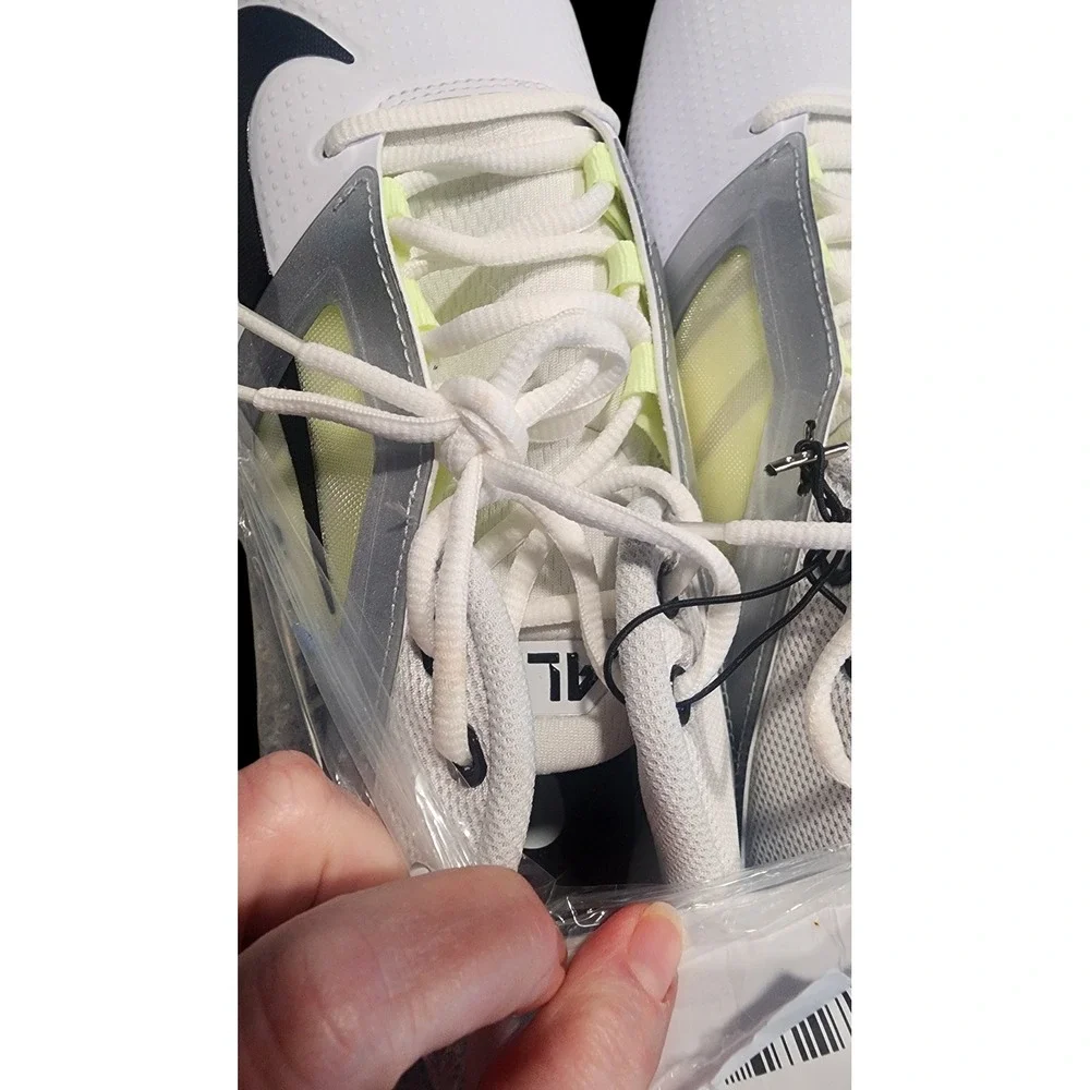 Nike Alpha Menace 4‎ Pro Mens 11.5 White Black Cleats LIKE NEW Football